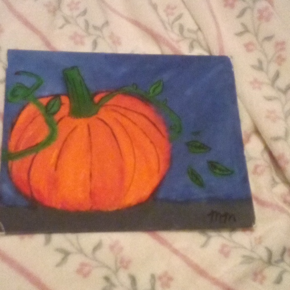 Vibrant Orange Pumpkin Painting